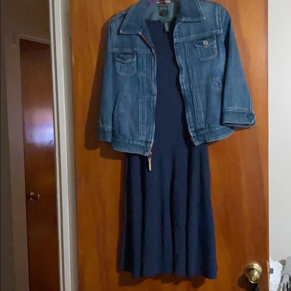 NWOT Ralph Lauren MIDI Navy Dress